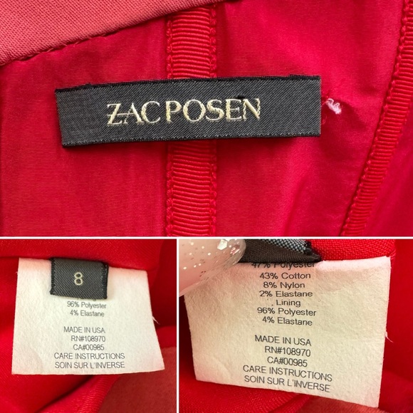 Zac Posen Coral Pink Strapless Sweetheart Fitted Bodycon Cocktail Dress Size 6/8 - Picture 16 of 16